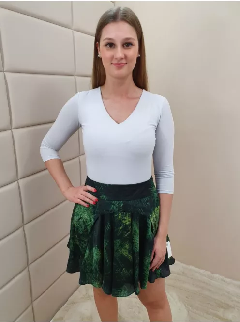 Karen Millen (S) Zöld-Fekete Mintás Fényes Anyagú, Oldalán Cipzáras Szoknya