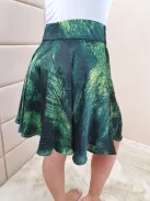 Karen Millen (S) Zöld-Fekete Mintás Fényes Anyagú, Oldalán Cipzáras Szoknya