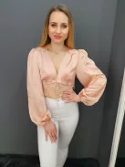 ÚJ Misspap (S) Rosegold Szatén Anyagú Alján Csipkés, Gombos Felső