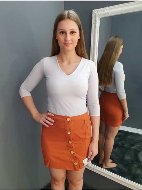 Muse (M) Rőtbarna Elől Sréhen Gombos Nem Rugalmas Anyagú Szoknya