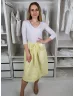   UniQlo (S) Neon Sárga Derékban Összehúzható, Megkötős Zsebes Szoknya