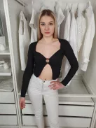 ÚJ PrettyLittleThing (S) Fekete Anyagában Bordás Nyitott, Kivágott Felső