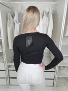 ÚJ PrettyLittleThing (S) Fekete Anyagában Bordás Nyitott, Kivágott Felső