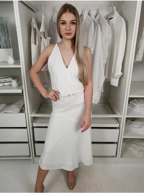 Reiss (XXS) Fehér Hátul Cipzáros Fodros Aljú Ruha