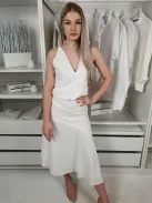 Reiss (XXS) Fehér Hátul Cipzáros Fodros Aljú Ruha