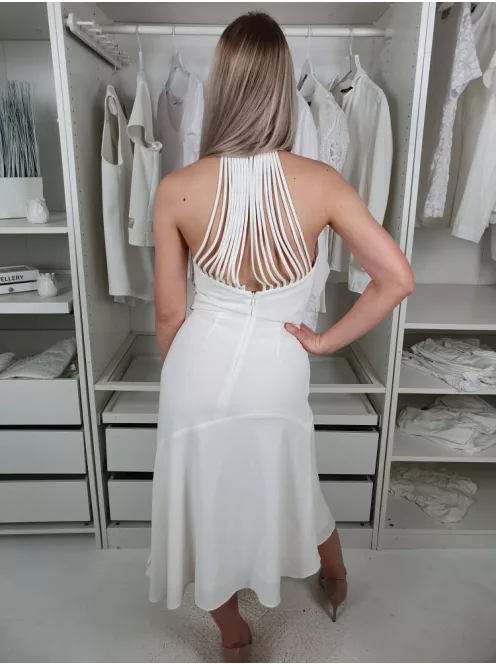 Reiss (XXS) Fehér Hátul Cipzáros Fodros Aljú Ruha