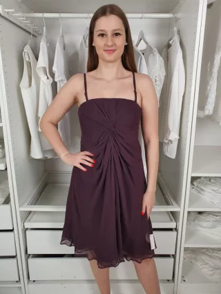   ÚJ Coast (M) Padlizsán Elől Csavart, Mellén Merevítős Oldalán Cipzáras Ruha