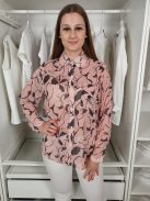 Next (M) Púder Mintás, Áttetsző Gombos, Galléros Felső