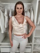 Forever Unique (M) Pezsgő Hátul Cipzáros Szatén Anyagú Felső