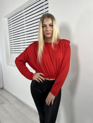   ÚJ Primark (XS) Piros Válltöméses, Gumis Derekú Denevér Ujjú Felső