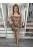 ÚJ Miss Selfridge (L) Barna Foltmintás Fényes Anyagűú Ruha
