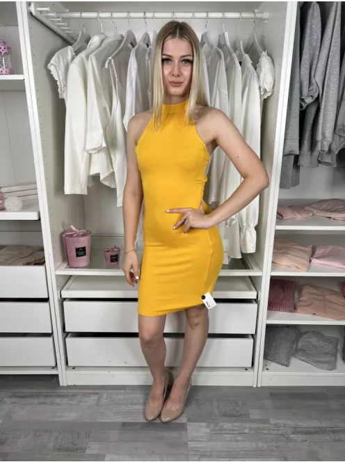 H&M (XS) Sárga Hátul Nyakban Megkötős Testhezálló Ruha