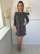 Stradivarius (M) Szürke Jersey Anyagú Kígyóbőrmintás Ruha