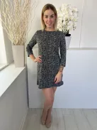 Stradivarius (M) Szürke Jersey Anyagú Kígyóbőrmintás Ruha