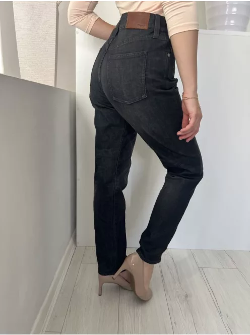 Madewell (S) Fekete Elől Gombos, Zsebes Övtartós, Farmer Nadrág