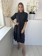 Zara (S) Szürke Gépikötött Magasított Nyakú, Rugalmas Anyagú Ruha