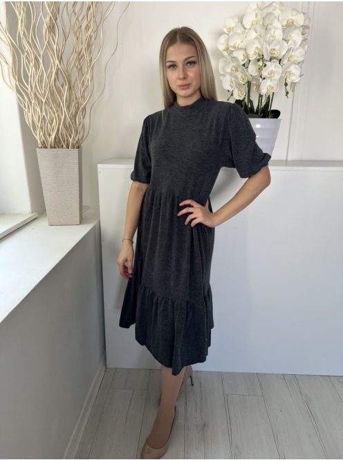 Zara (S) Szürke Gépikötött Magasított Nyakú, Rugalmas Anyagú Ruha