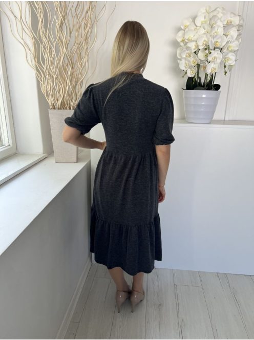 Zara (S) Szürke Gépikötött Magasított Nyakú, Rugalmas Anyagú Ruha