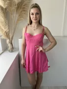 ZARA (M) Pink Oldalt Cipzáros, Díszpántos Mellbevarrásos Ruha