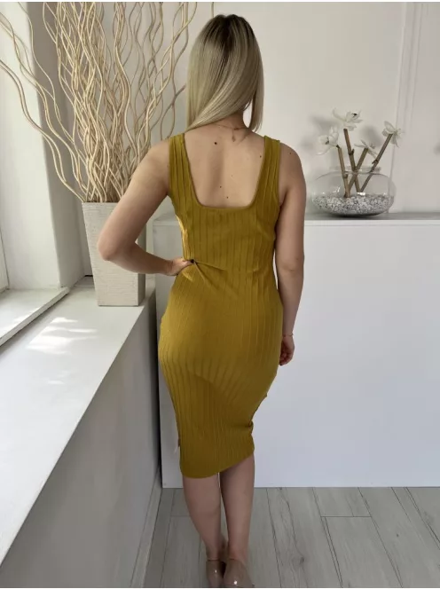 Primark (M) Kislibazöld Anyagában Bordázott Rugalmas Anyagú Ruha