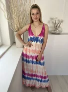 Corte Hindú (XS) Fehér Színes Mintás, Gumisderekú Pántos Ruha