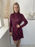 ÚJ New Look (M) Padlizsán Rugalmas Anyagú Hátul Nyakban Gombos Ruha