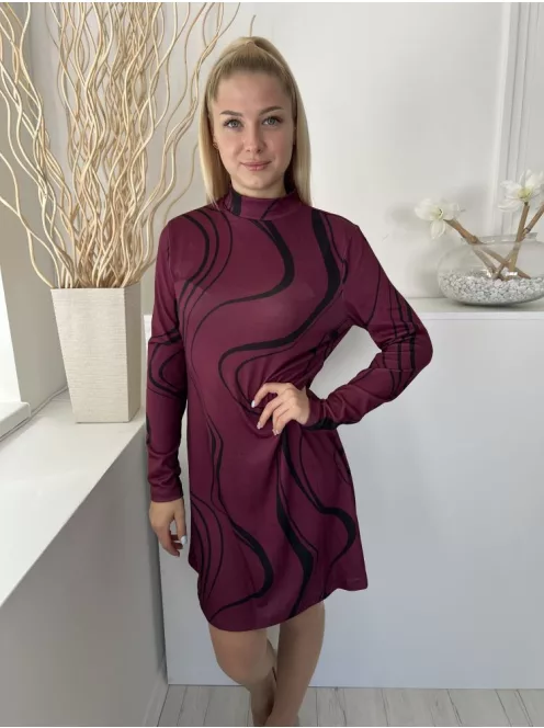 ÚJ New Look (M) Padlizsán Rugalmas Anyagú Hátul Nyakban Gombos Ruha