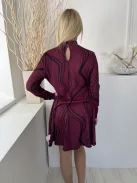 ÚJ New Look (M) Padlizsán Rugalmas Anyagú Hátul Nyakban Gombos Ruha