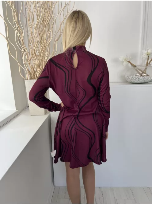 ÚJ New Look (M) Padlizsán Rugalmas Anyagú Hátul Nyakban Gombos Ruha