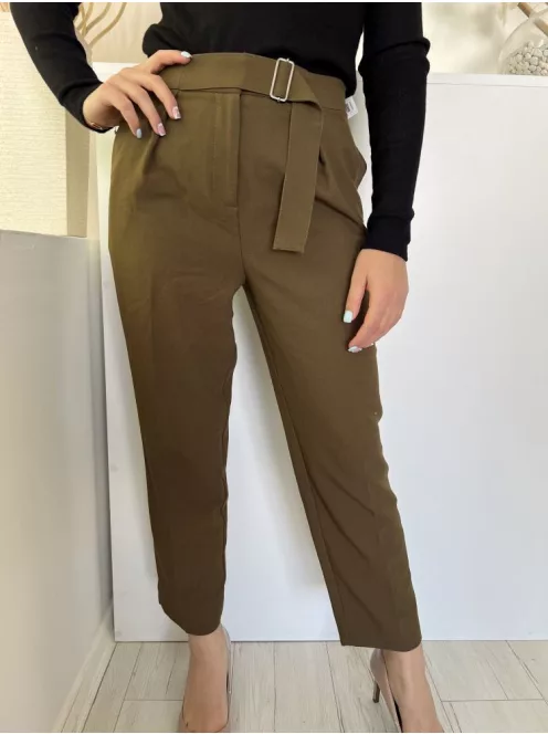 TopShop (S) Khaki Kapcsos, Cipzáros Díszöves, Zsebes Nadrág