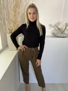 TopShop (S) Khaki Kapcsos, Cipzáros Díszöves, Zsebes Nadrág