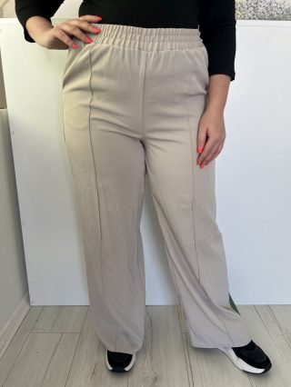   Primark (M) Drapp Gumisderekú, Elöl Élvarrásos Zsebes Nadrág