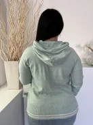 F&F (M) Menta Gépikötött Csillagmintás, Kapucnis Felső