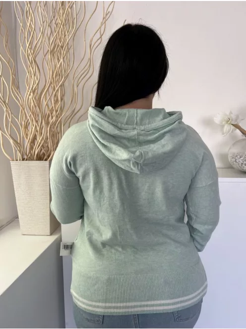 F&F (M) Menta Gépikötött Csillagmintás, Kapucnis Felső