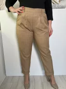 Primark (L) Mogyoró Hátul Gumisderekú Zsebes, Kockás Nadrág