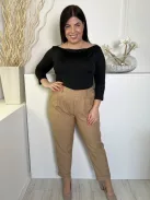 Primark (L) Mogyoró Hátul Gumisderekú Zsebes, Kockás Nadrág