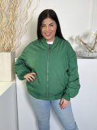 M&S (L) Zöld Elől Cipzáros, Zsebes Belül Steppelt Kabát