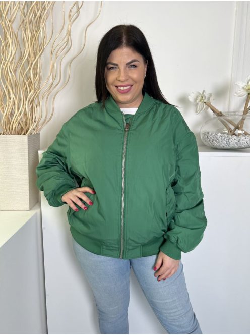 M&S (L) Zöld Elől Cipzáros, Zsebes Belül Steppelt Kabát