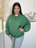 M&S (L) Zöld Elől Cipzáros, Zsebes Belül Steppelt Kabát