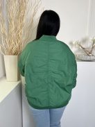 M&S (L) Zöld Elől Cipzáros, Zsebes Belül Steppelt Kabát