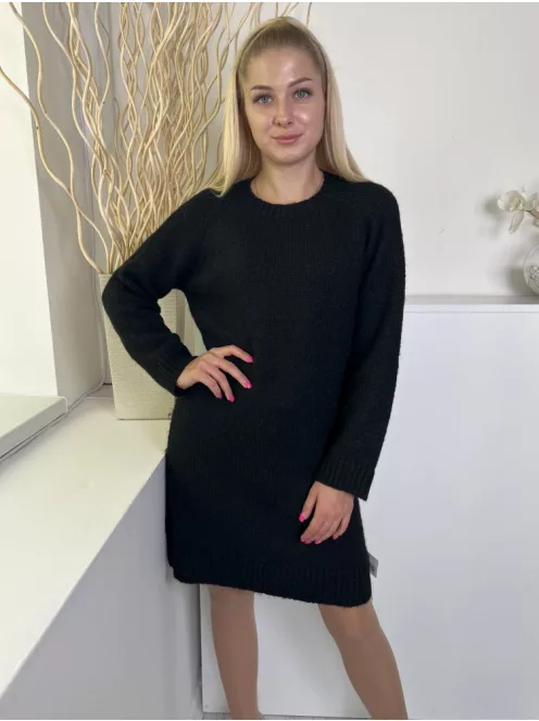 Primark (S) Fekete Kerek Nyakú Vastag Kötött Ruha