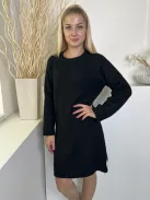 Primark (S) Fekete Kerek Nyakú Vastag Kötött Ruha