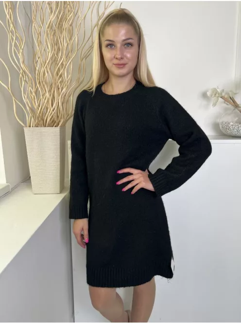 Primark (S) Fekete Kerek Nyakú Vastag Kötött Ruha