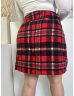   Papaya (L) Piros-Fekete Kockás, Hátul Cipzáros Bélelt, Szövet Szoknya
