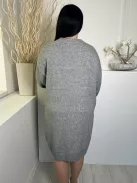 ÚJ H&M (M) Szürke Kerek Nyakú, Bőfazonú Kötött Ruha