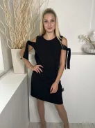 Warehouse (M) Fekete Vállán Nyitott, Megkötős Kerek Nyakú Ruha