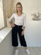 River Island (S) Fekete Elől Gombos, Zsebes Rojtos Aljú, Farmer Nadrág
