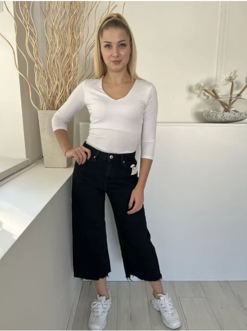 River Island (S) Fekete Elől Gombos, Zsebes Rojtos Aljú, Farmer Nadrág