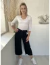   River Island (S) Fekete Elől Gombos, Zsebes Rojtos Aljú, Farmer Nadrág