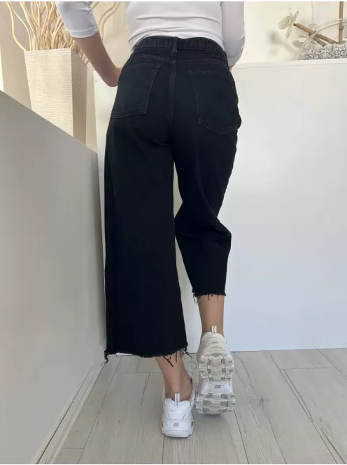 River Island (S) Fekete Elől Gombos, Zsebes Rojtos Aljú, Farmer Nadrág
